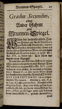 Gradus Secundus, oder Ander Schritt zum Brunnen-Spiegel.