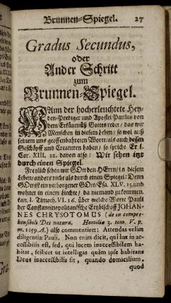 Gradus Secundus, oder Ander Schritt zum Brunnen-Spiegel.