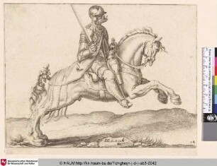 [Ein Kavallerist, sein Schwert geschultert, reitet nach rechts; A Cavalryman, Sword to Shoulder, Riding to the Right]