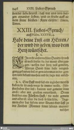 XXIII. Liebes-Spruch, auß Psalm. XXXVII, 4