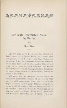 Der letzte litterarische Salon in Berlin