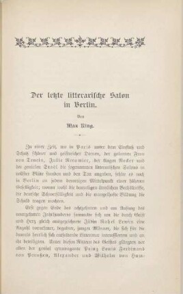 Der letzte litterarische Salon in Berlin