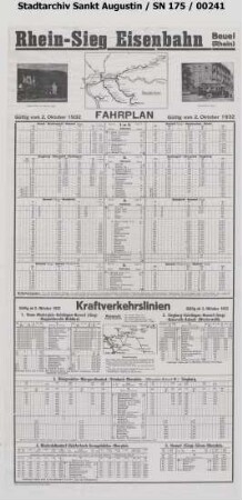 Aushangfahrplan RSE, Bahn und Bus
