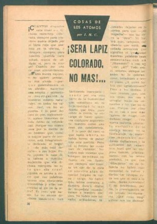 ¡Será lápiz colorado, no más! ... : Cosas de los atomos