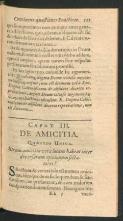 Caput III. De Amicitia.