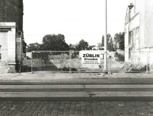 Dresden-Friedrichstadt, Friedrichstraße 24. Baustelle des Wohn- und Geschäftshauses
