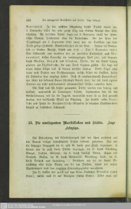 33. Die umliegenden Marktflecken und Städte. Lage Leipzigs