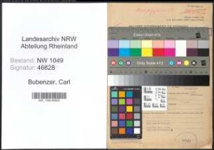 Entnazifizierung Carl Bubenzer , geb. 19.07.1908 (Werkmeister)
