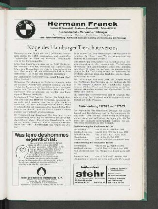 Ferienordnung 1977/78 und 1978/79