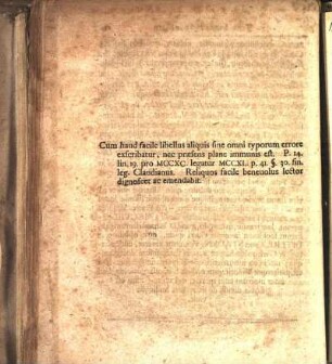 Cum haud facile libellus aliquis sine omni typorum errore exscribatur ...