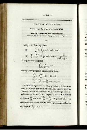 Concours d´agrégation.