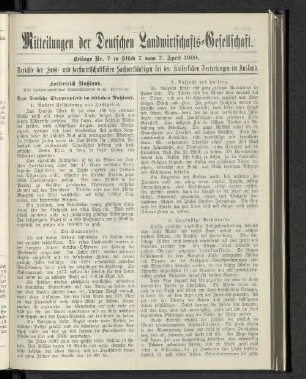 Beilage Nr. 7 zu Stück 7 vom 7. April 1900.