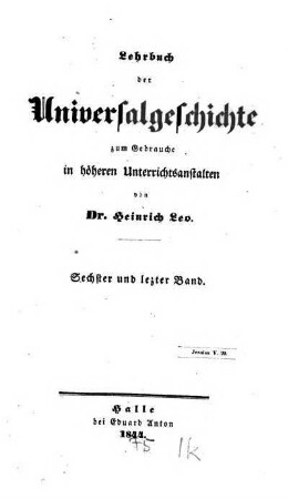 Bd. 6: Neuere Geschichte