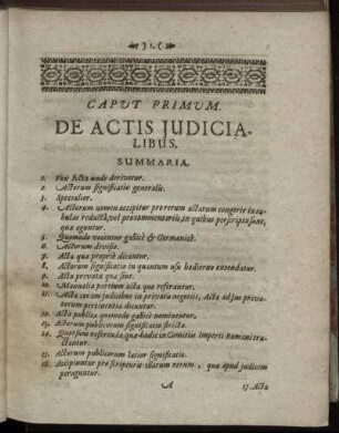 Caput Primum. De Actis Judicialibus.