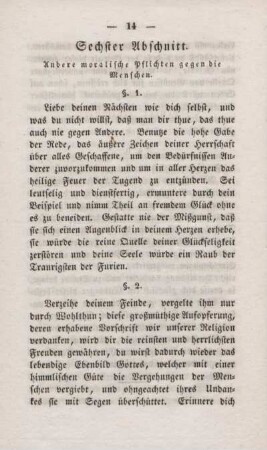 Sechster Abschnitt. Andere moralische Pflichten gegen die Menschen