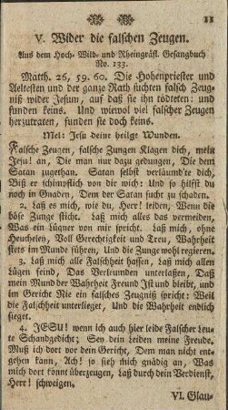 V. Wider die falschen Zeugen.
