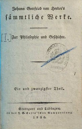 Erinnerungen aus dem Leben Joh. Gottfrieds von Herder, 2