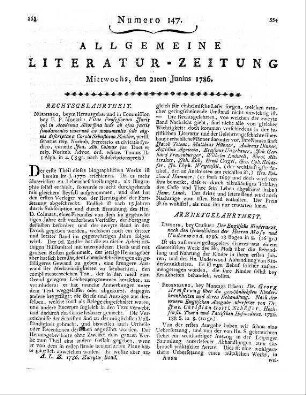 Wichmann, J. E.: Aetiologie der Krätze. Hannover: Helwing 1786