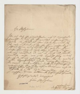 Brief von Georg Kaspar Nagler an Joseph Heller