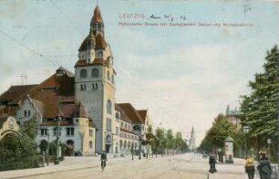 Leipzig: Pfaffendorfer Strasse mit Zoologischem Garten und Michaeliskirche