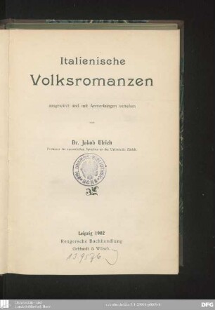 Italienische Volksromanzen