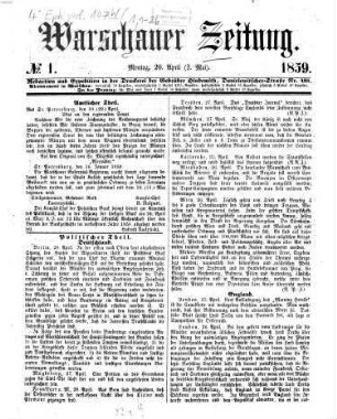 Warschauer Zeitung. 1859, Nr. 1 - 74
