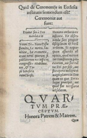 Qvartvm Præceptvm.