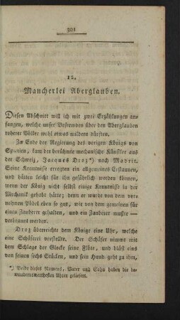 12. Mancherlei Aberglauben.