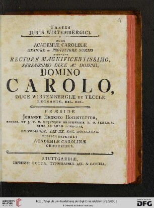 Theses Juris Wirtembergici