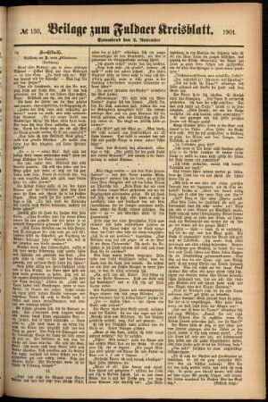 Zweite Ausgabe vom Freitag, den 01. November 1901.