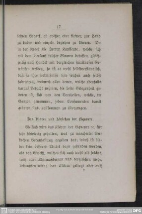 Das Klären und Abziehen der Liqueure