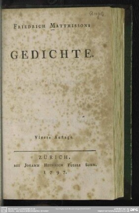 Friedrich Matthissons Gedichte