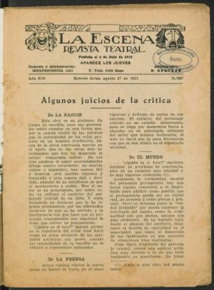 Algunos juicios de la crítica
