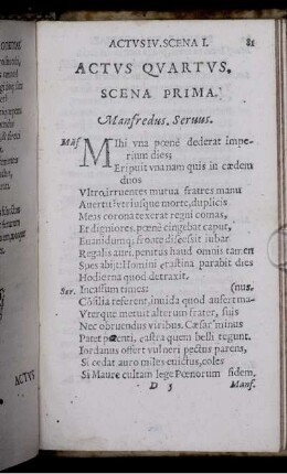 Scena Prima. Manfredus. Servus