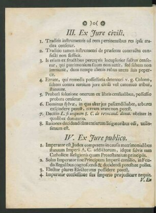 III. Ex Iure civili.