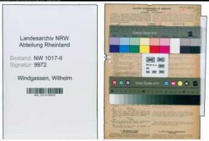 Entnazifizierung Wilhelm Windgassen , geb. 01.05.1893 (Angestellter)