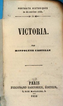 Portraits politiques au dix-neuvième siècle, 44. Victoria