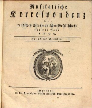 Musikalische Korrespondenz der Teutschen Filharmonischen Gesellschaft : für das Jahr .... 1790, 1790