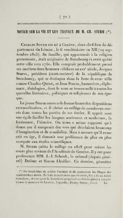 Notice sur la vie et les travaux de M. Ch. Sturm.