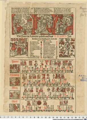 Der Pauren Kalender gestelt auff das M.D.LXVII. Jar