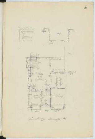 Wohnhaus Lünestraße, Lüneburg: Grundriss, Details (aus: Skizzen- und Fotoalbum 17)