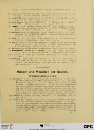 Münzen und Medaillen der Neuzeit (Nr. 901-1755)