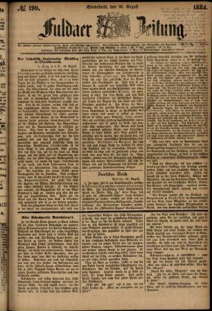 Ausgabe vom Samstag, den 30. August 1884.