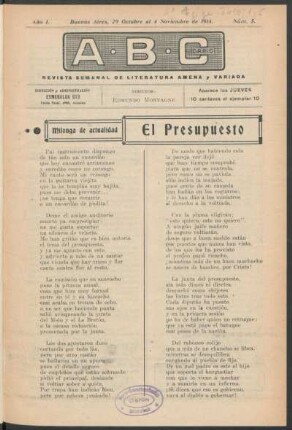 Milonga de actualidad - El Presupuesto