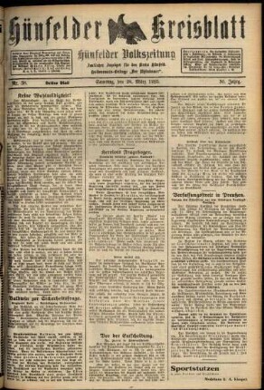 Dritte Ausgabe vom Samstag, den 28. März 1925.