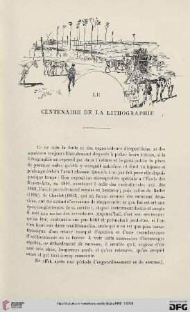 3. Pér. 15.1896: Le centenaire de la lithographie, [1]