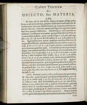 Caput Tertium de Obiecto, sive Materia.
