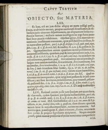 Caput Tertium de Obiecto, sive Materia.