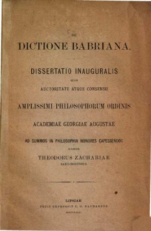 De Dictione Babriana