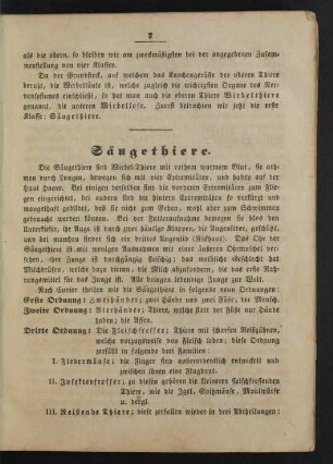 [Erste Klasse.] Säugethiere.